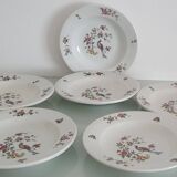 Set of 6 "Bird of Paradise" soup plates from Sarreguemines