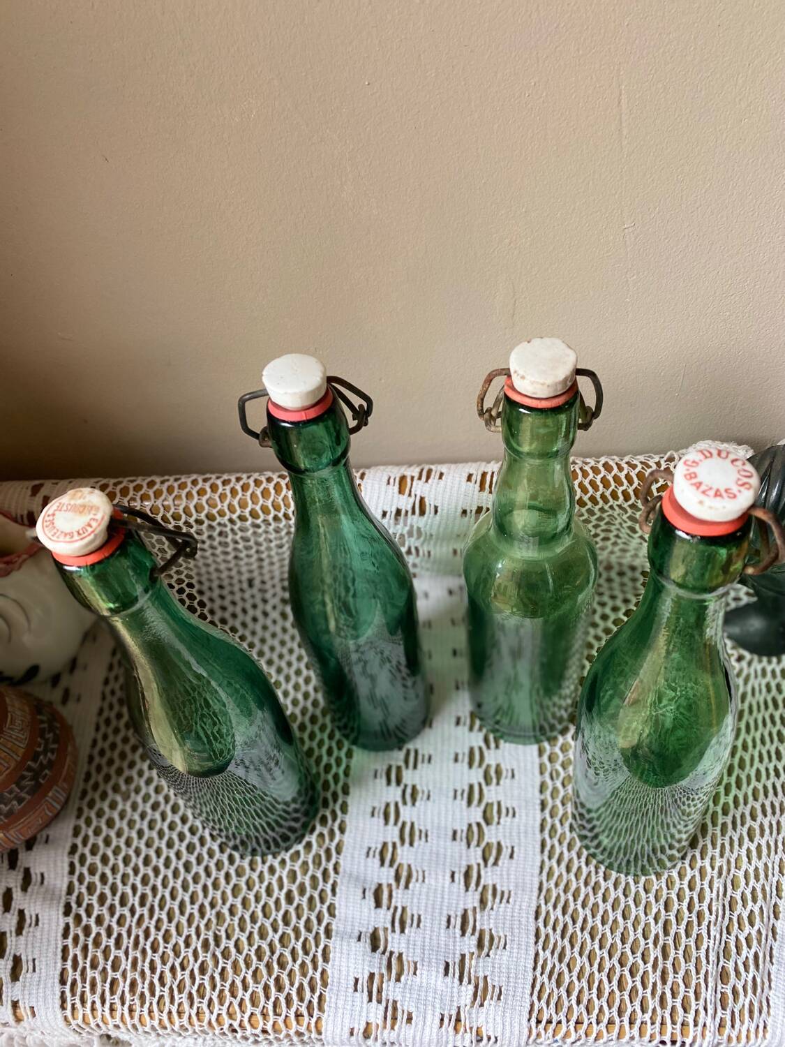 Antique glass bottles