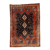 Vintage tribal rug 170x240 cm, wool oriental handmade rug large 2553