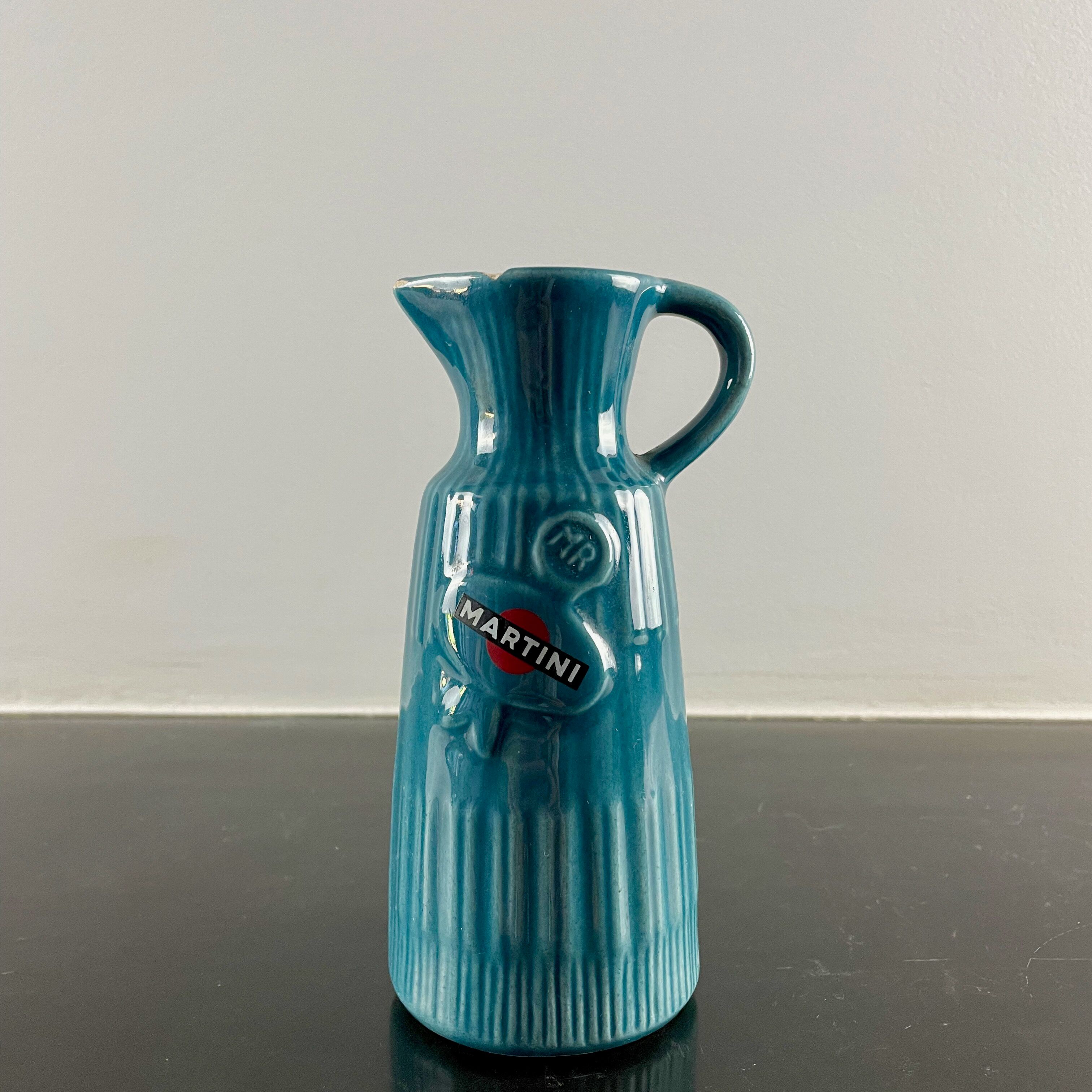 Martini ceramic pitcher, Baudour, Belgium 1950