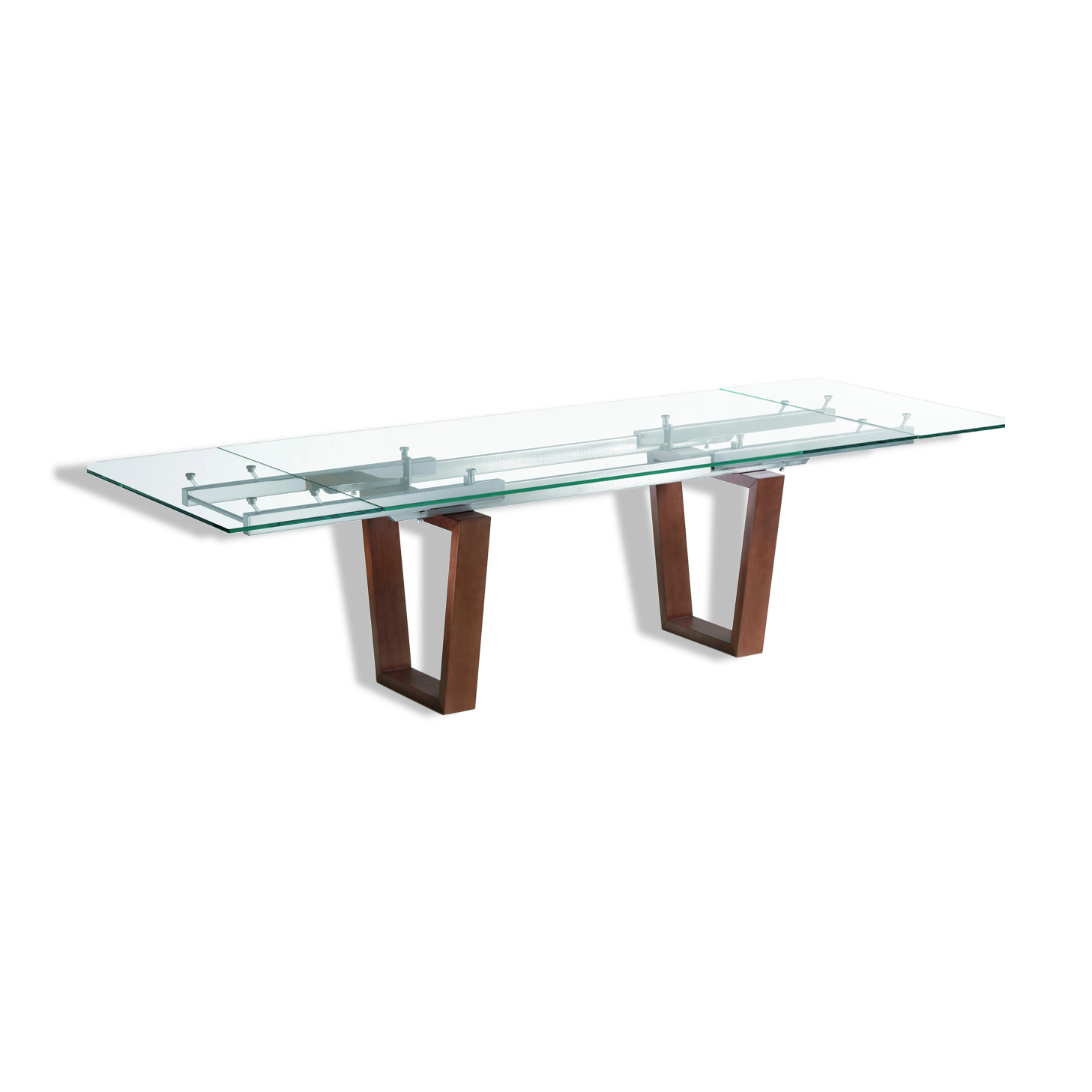 Table à manger Tara par Cattelan Italia plateau en verre et rallonges