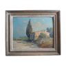 Oil painting provençal landscape signed Deaumont