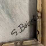 G.Boizot: Tableau école française "La nuit hivernale" daté 1928