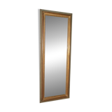 Miroir rectangulaire bois peint sculpté et doré ancien 85,5/31,6