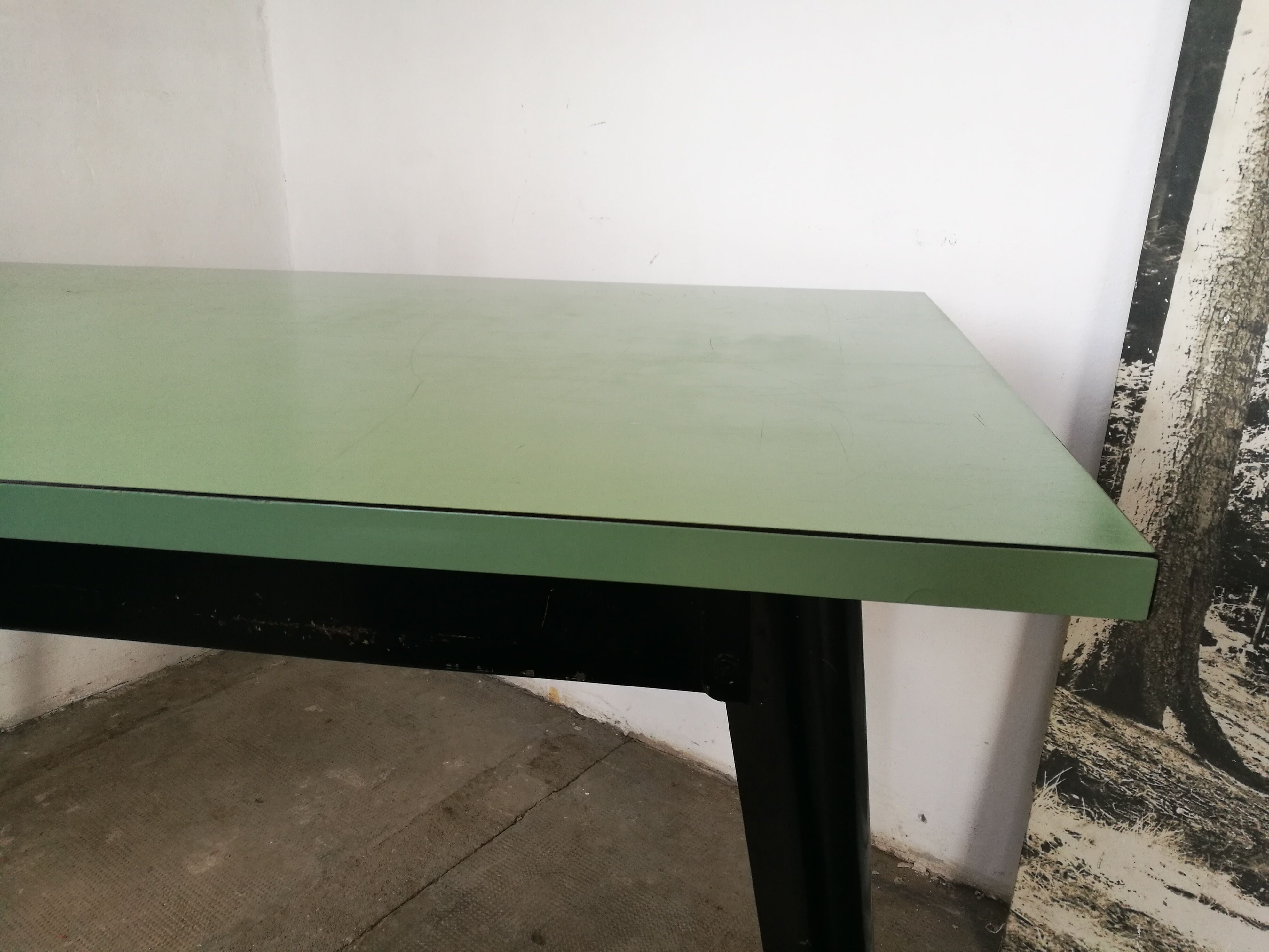 Tolix table, vintage metal and formica