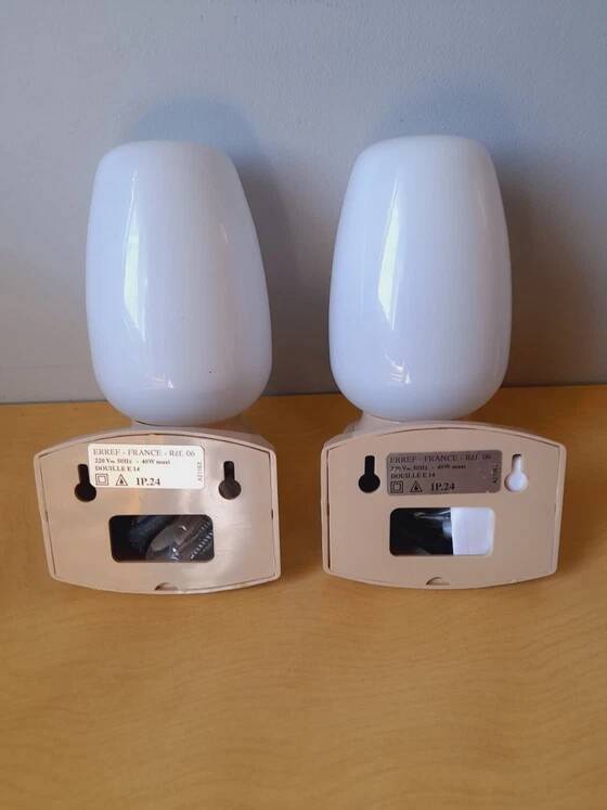 Erref wall lamp in opaline 1970