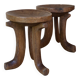 Pair of ancient Ethiopian tripod stools made of monoxyle wood.