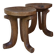 Pair of ancient Ethiopian tripod stools made of monoxyle wood.