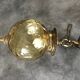 Chandelier vintage ceiling lantern in textured yellow glass and golden brass