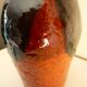 Vase céramique, terre cuite chamottée, émaillée, signature à identifier, vintage