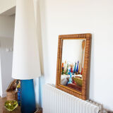 Vintage rattan mirror