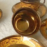4 cups a cafe and under cups in faience of jersey