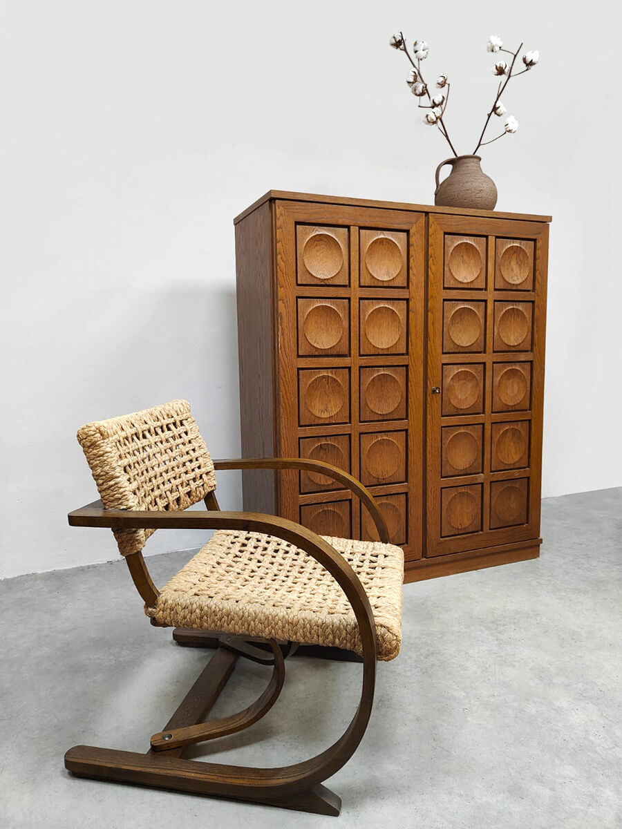 Vintage brutalist bar cabinet 'Cubism' Gerhard Bartels