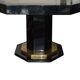 Dining room table in black lacquered hexagonal shape