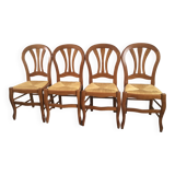 Series of 4 cherry wood chairs