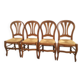 Series of 4 cherry wood chairs