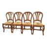 Series of 4 cherry wood chairs