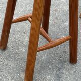 Set of 3 vintage pine stools from the 60s