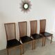 Set of 4 high back chairs in wood and imitation leather Italian design Calligaris
