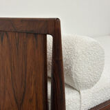 Danish Palisander Bed Daybed in Bouclé 1960s