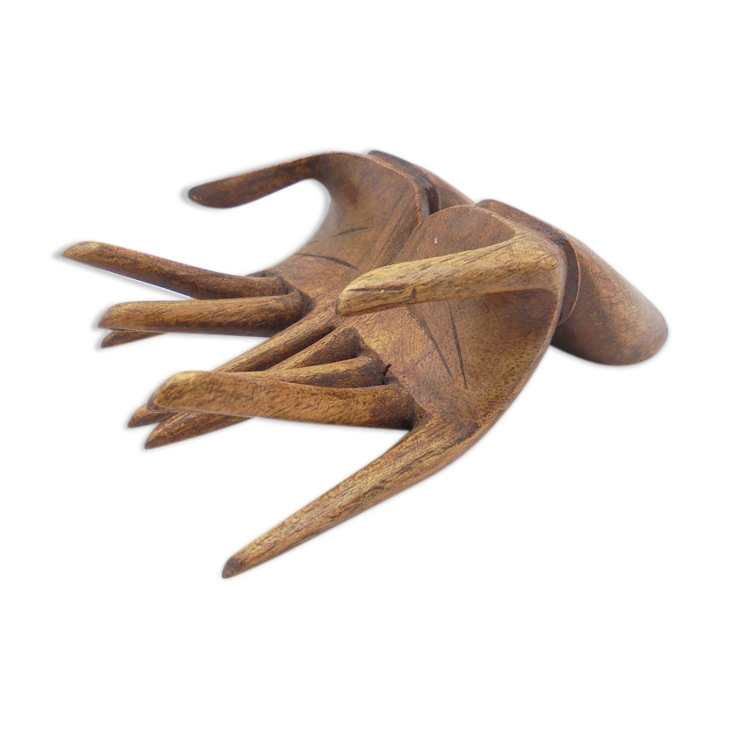 Empty wooden hands pocket