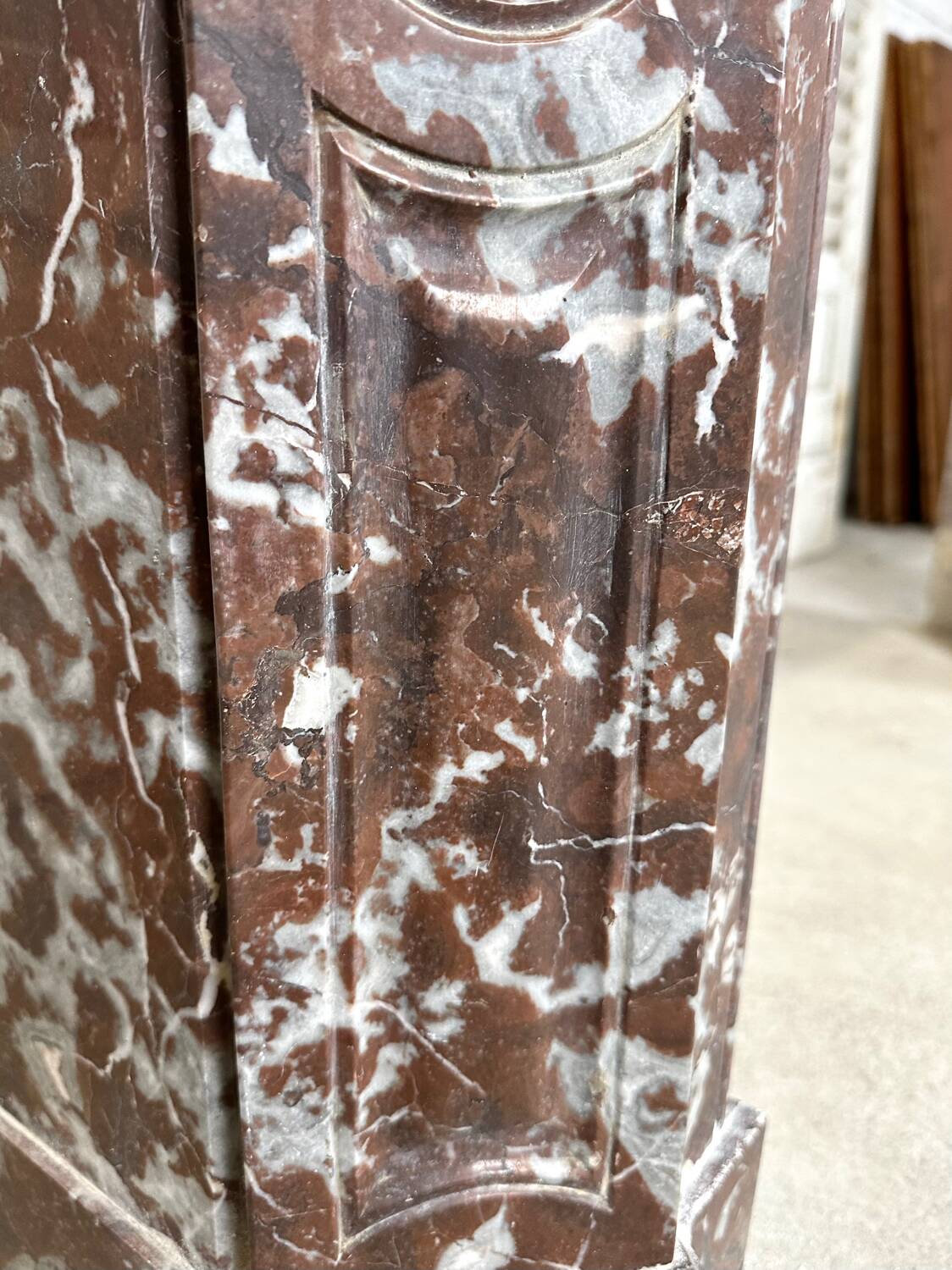 Red marble fireplace late 19th century