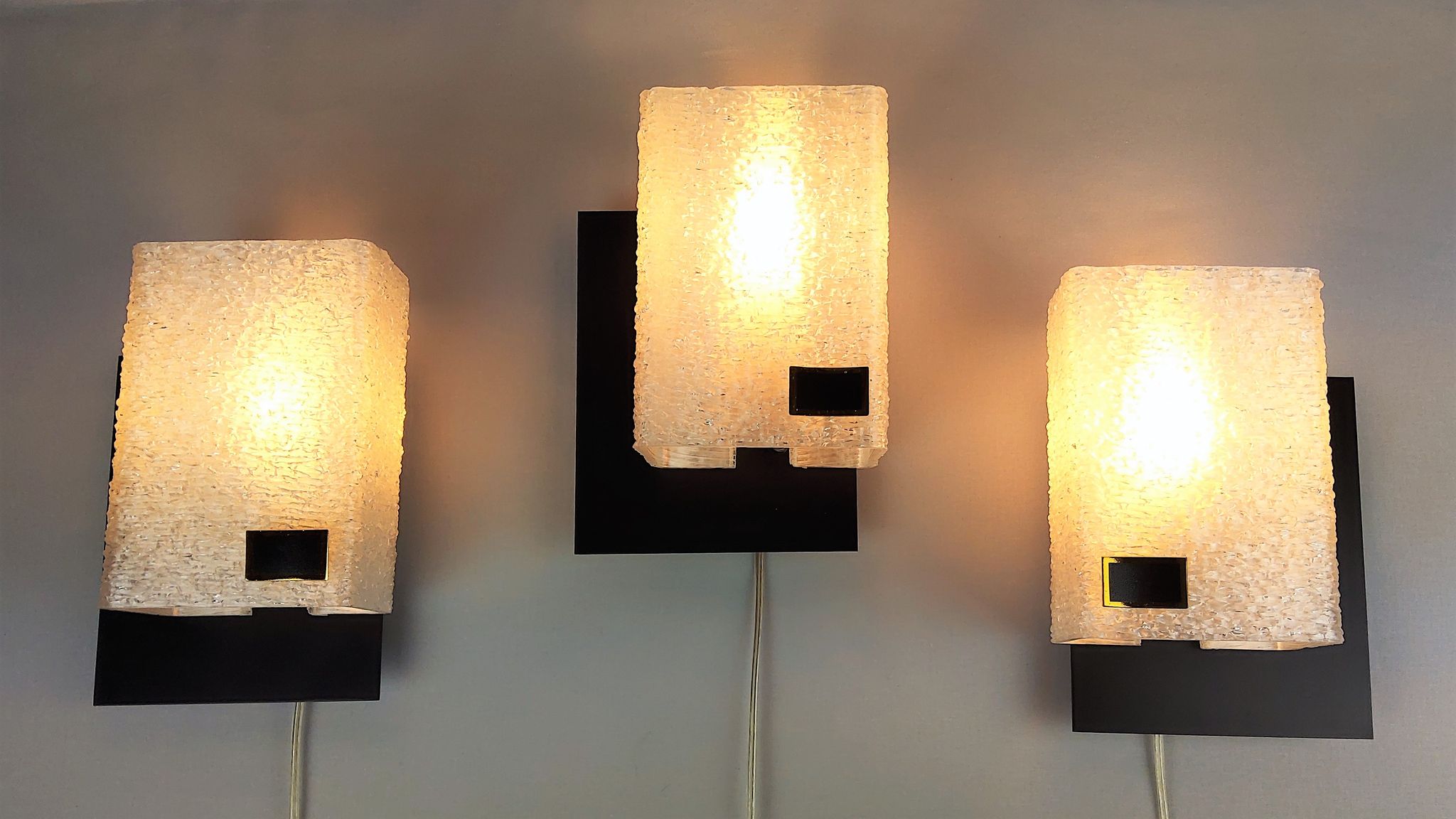 Set de 3 appliques Arlus vintage 1960