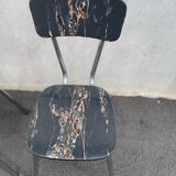Black marbled formica chairs
