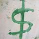 enamelled ceramic candle holder signed "S" plant decoration 70s