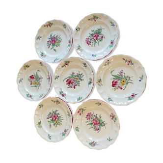 7 flat plates Lunéville Kg old lamp lamp