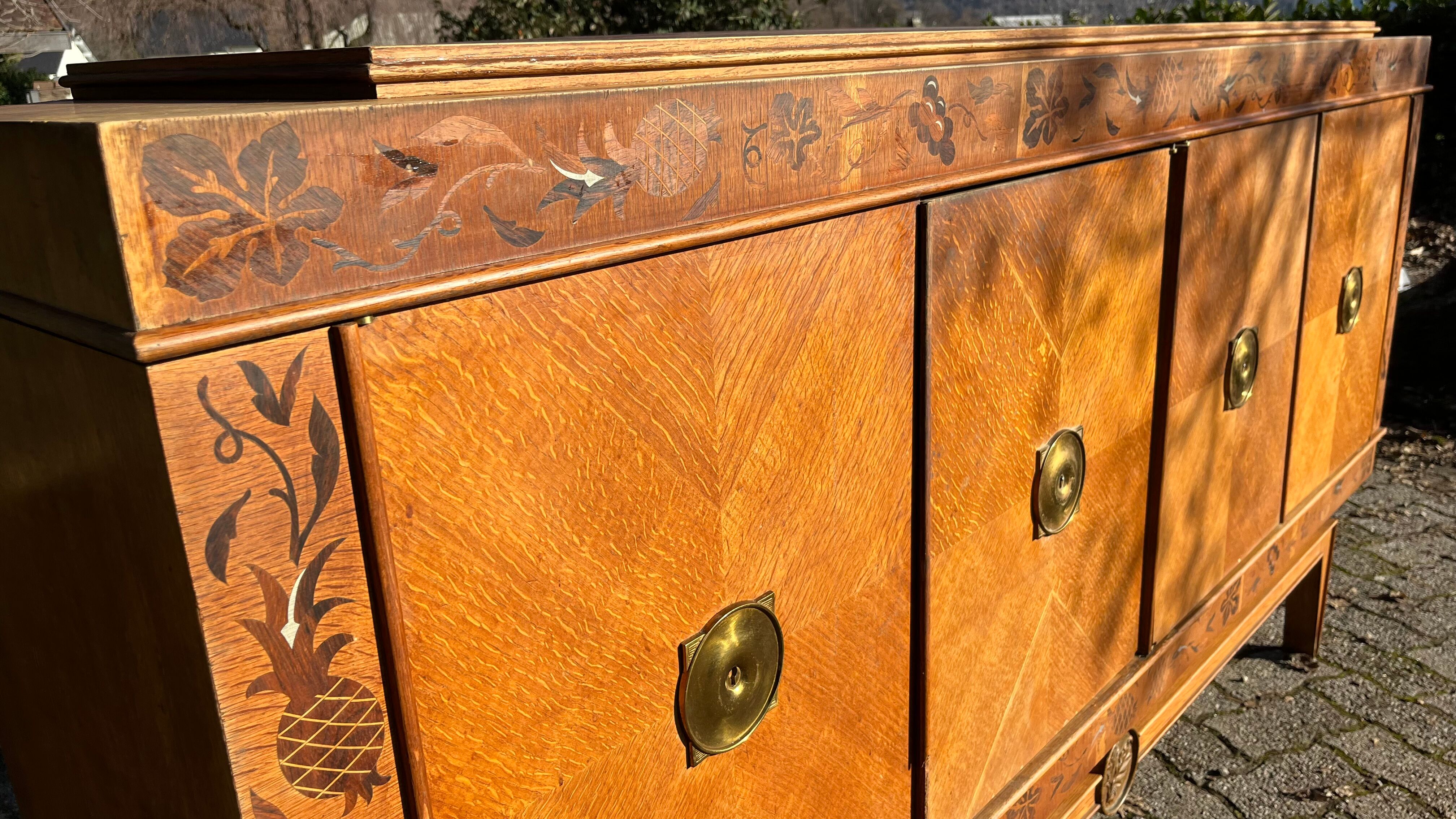 Oak and marquetry row 50s