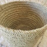Woven wicker laundry basket