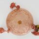 Ancien lustre degue, suspension vasque art déco 1 feu, en pâte de verre rose. signé degué