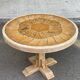 Renovated vintage Barrois dining table with 2 solid oak benches