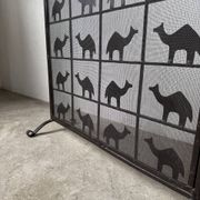 Wrought iron fireplace screen Les Marolles 1950