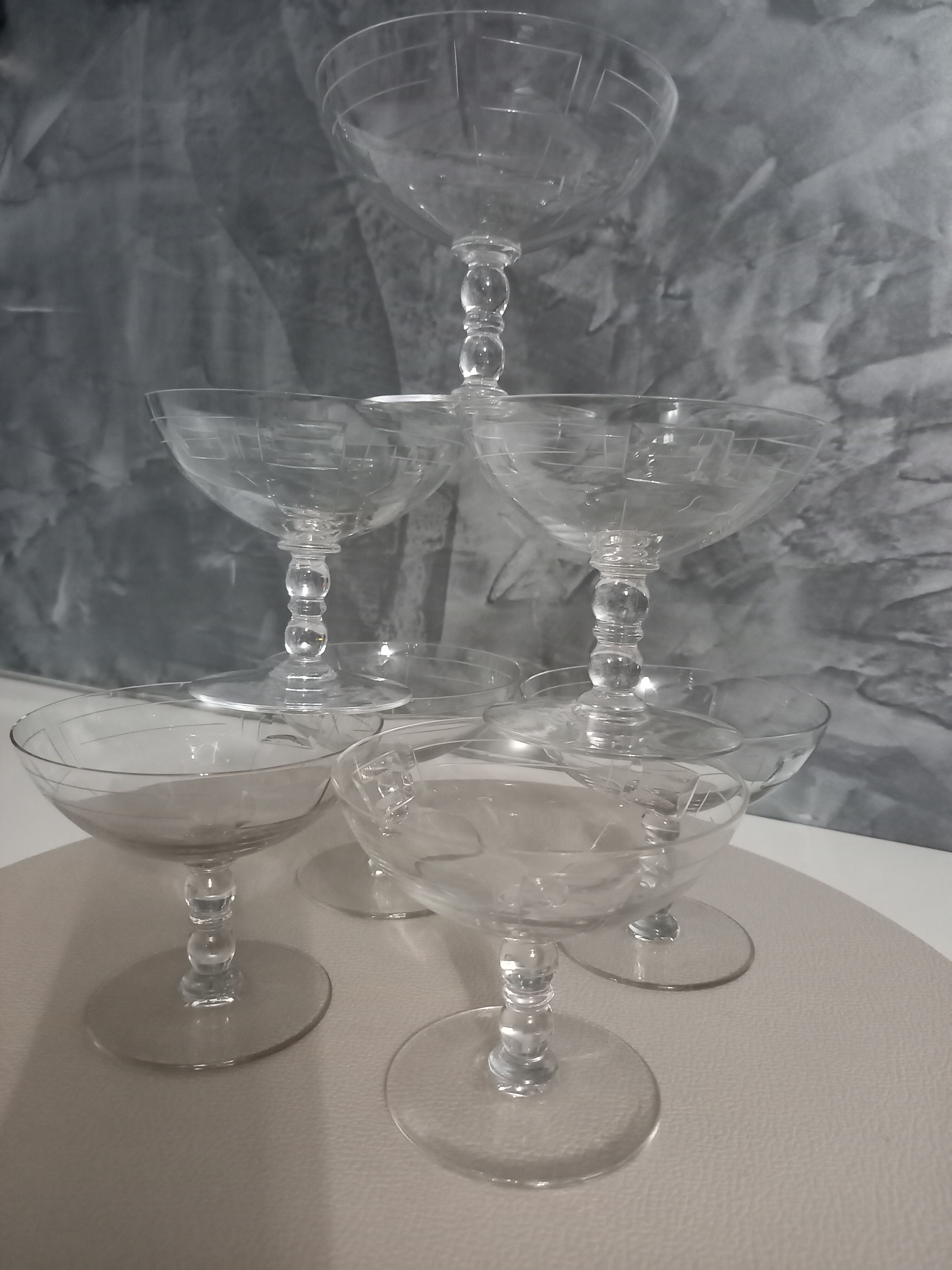 Set of 7 Champagne cups