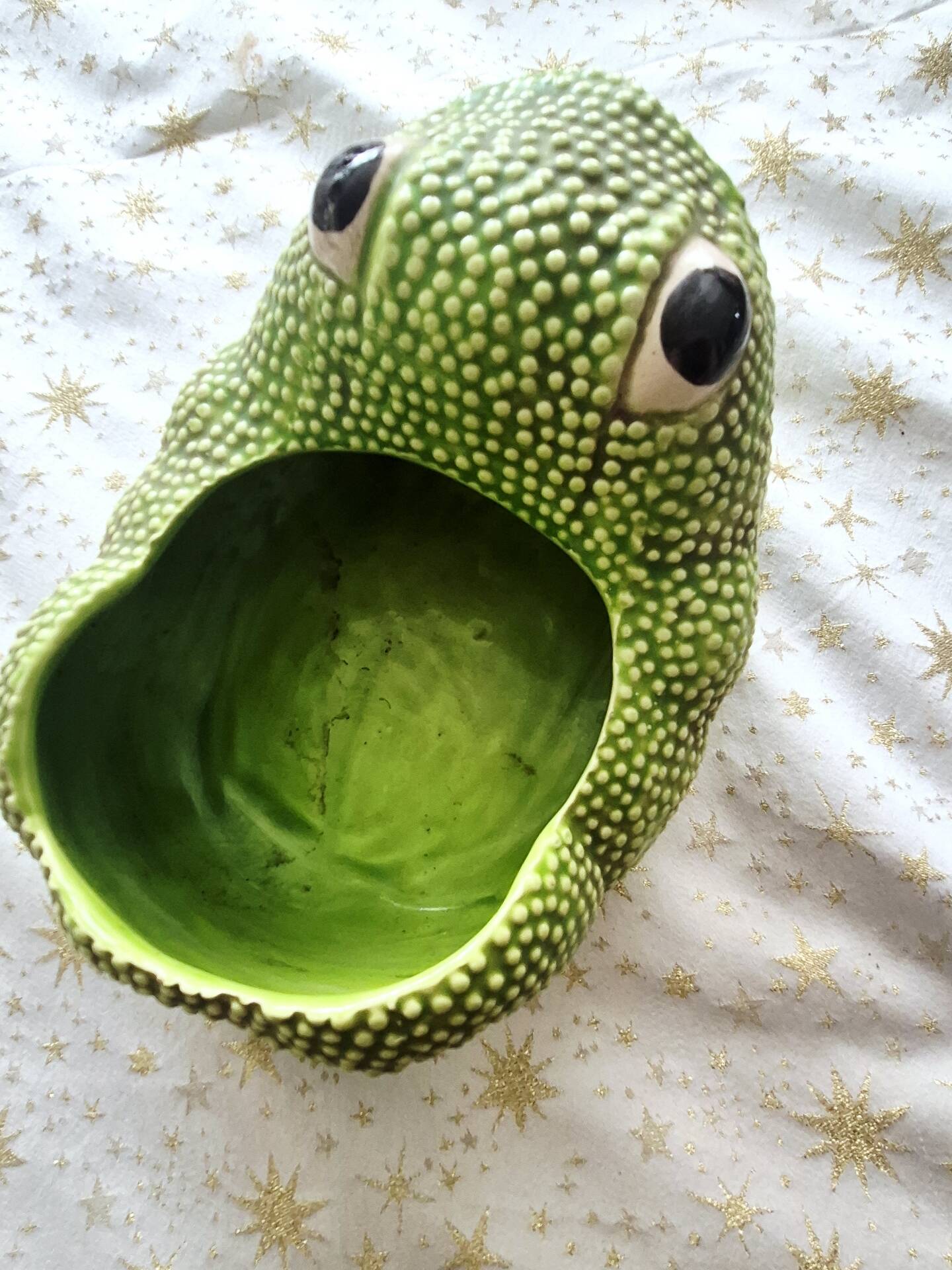Vintage cache pot grenouille ceramique Jean Roger