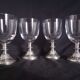 Lot de 4 verres en cristal fin sur pied en Etain du Manoir Paris France