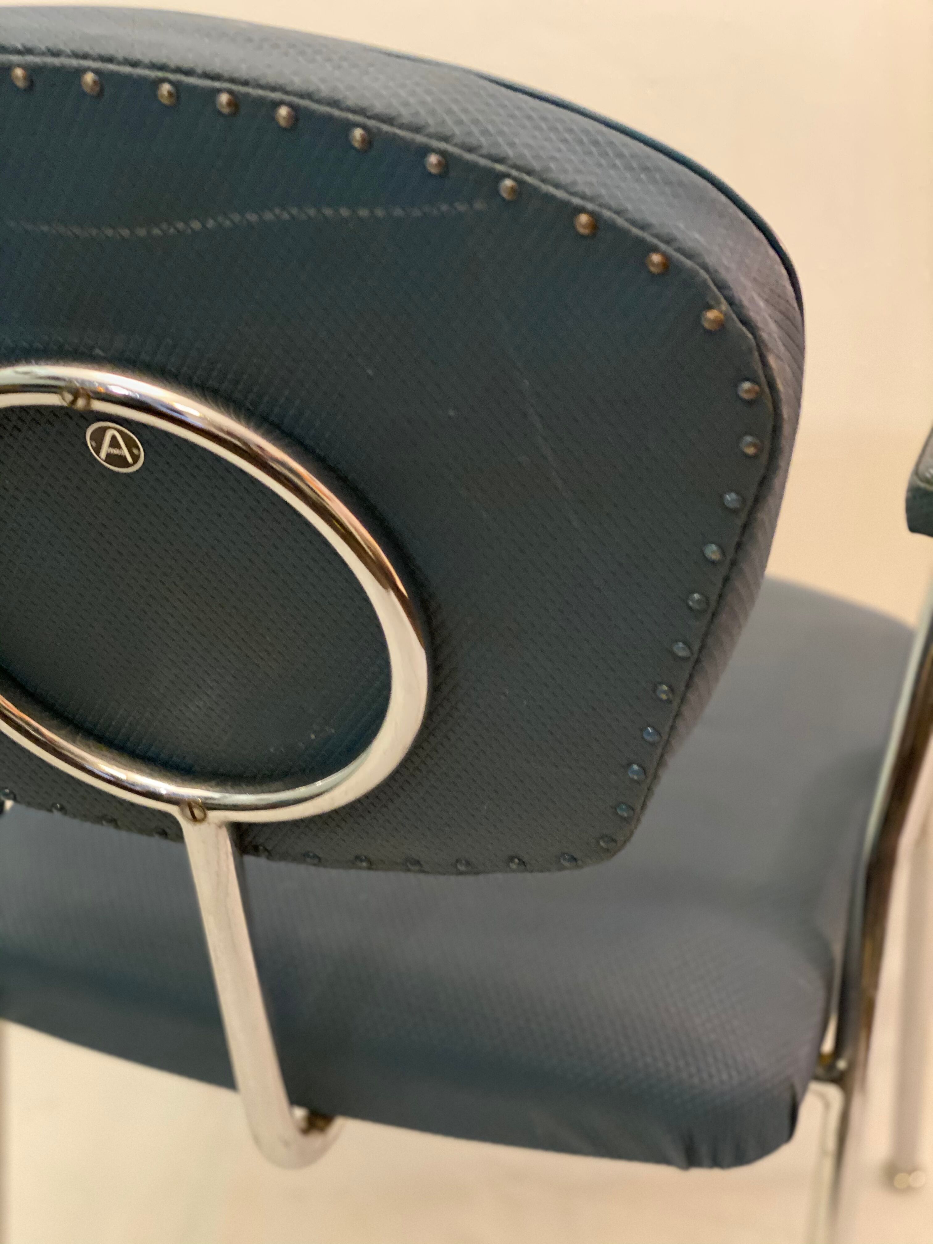 Industrial tubular art deco chair