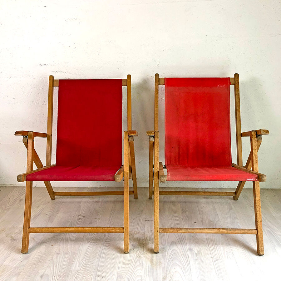 Paire de fauteuils pliants Plidéal vintage 50's