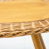 Mid century rattan stool by Jan Kalous for ÚLUV, 1960´s, Czechoslovakia