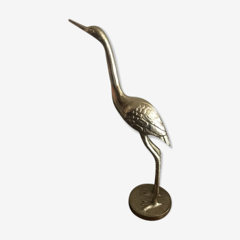 Heron in gilded metal brass