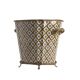Cache pot haut Fleur géométrique Porcelaine et Bronze
