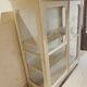 Old showcase on foot in white patina wood 1960