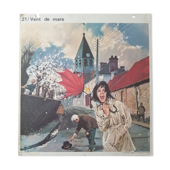 Affiche scolaire Yves Thos numéros 20 & 21 vintage poster années 50/60