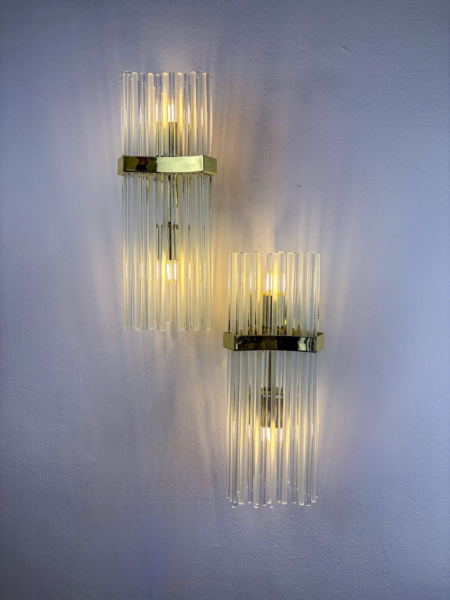 Pair of wall lights from Sciolari for Lightolier, circa 1970s, Italy
