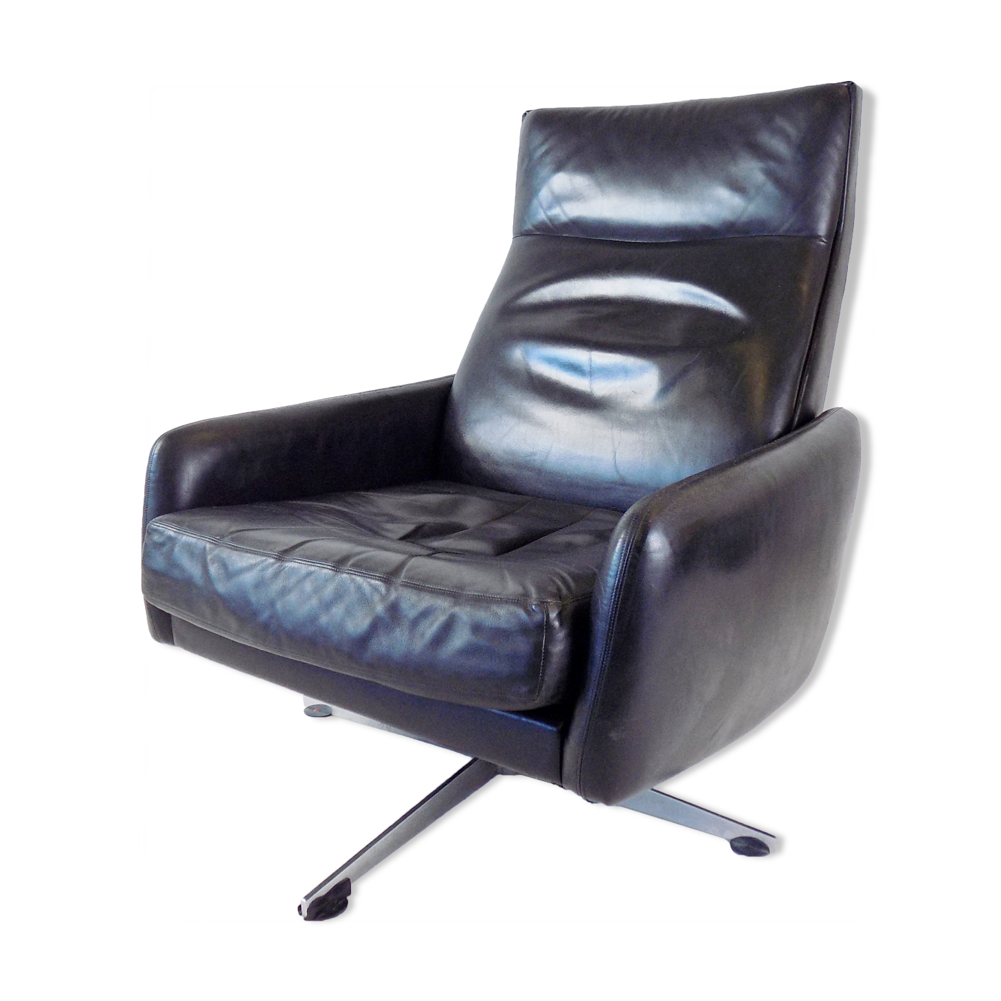 Leather armchair 60s black