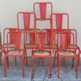Series of 12 Tolix bistro chairs by Xavier Pauchard model T4 - 1950s