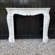 Louis XV style fireplace in Arabescato Carrara marble, circa 1880.