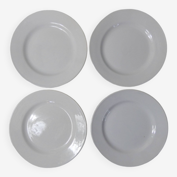 4 white dinner plates Digoin Sarreguemines